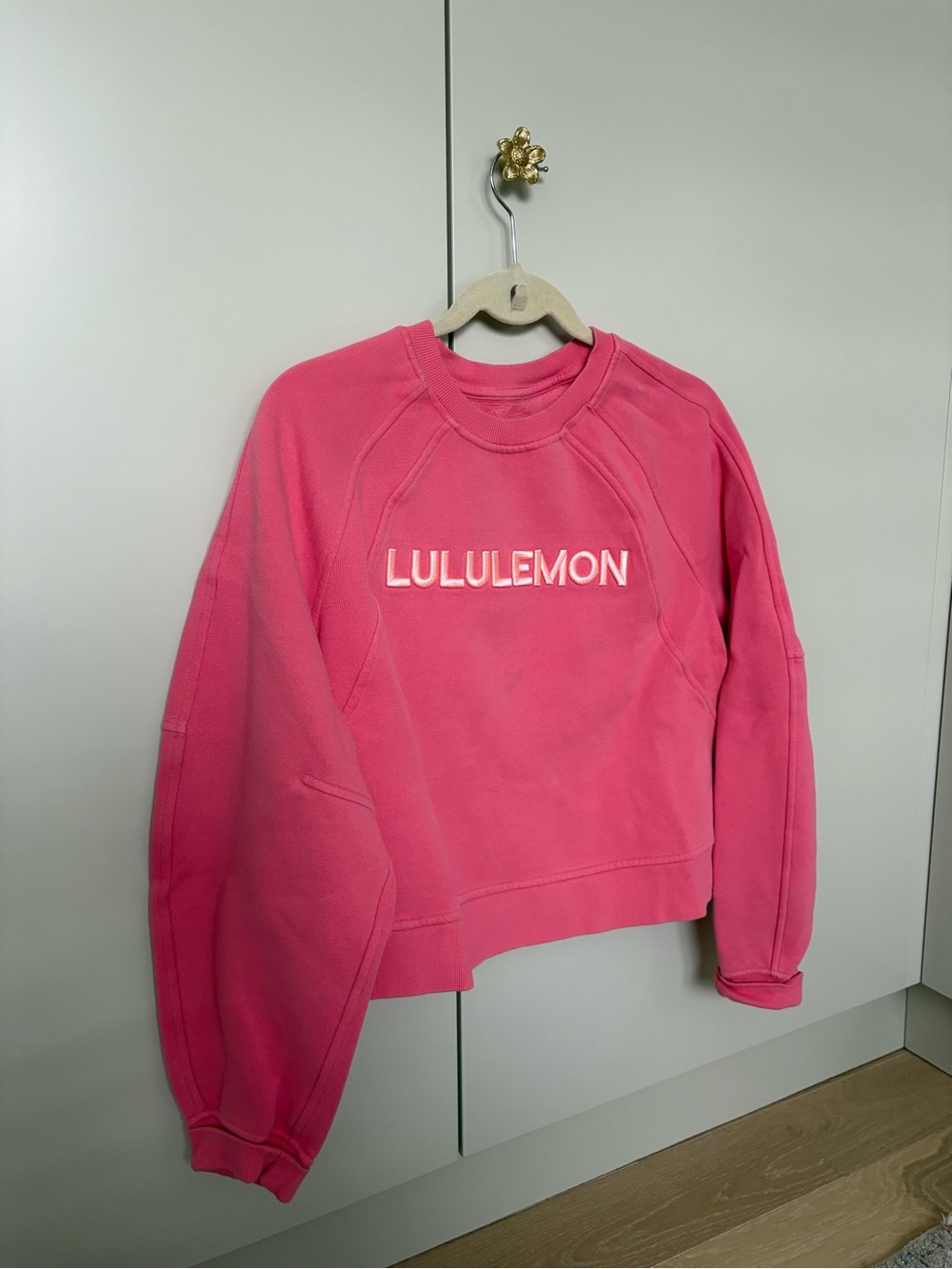 lululemon athletica Bright Pink Logo Crewneck Sweatshirt